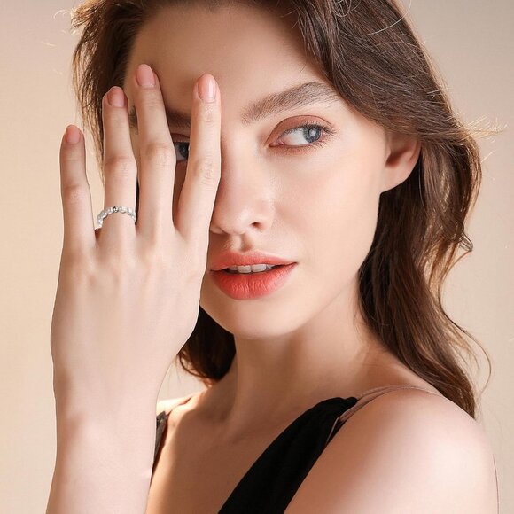 ⚡Fritillary Stacked Freshwater Pearl Elastic Adjustable Ring Size Gift for Women - Picture 2 of 6